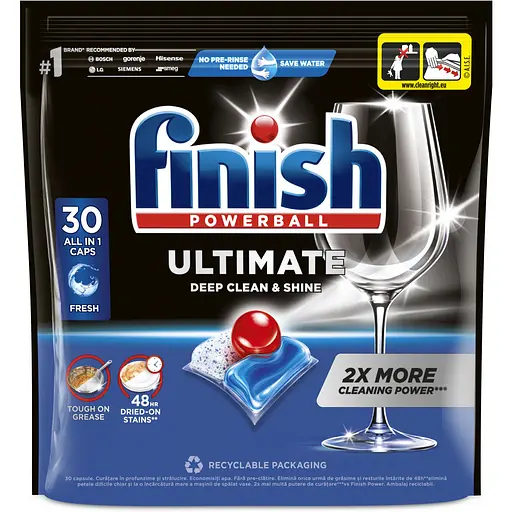 Средство для мытья посуды в посудомоечных машинах Finish Ultimate Fresh 60 таблеток (2 уп. х 30 таблеток) - фото 2