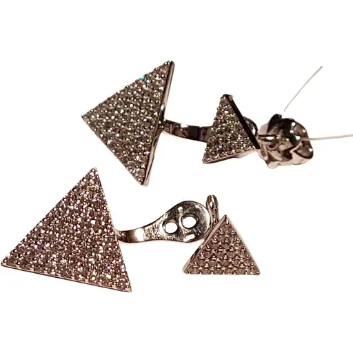 Срібні сережки-джекети Qvaliz з фіанітами. 902-00981