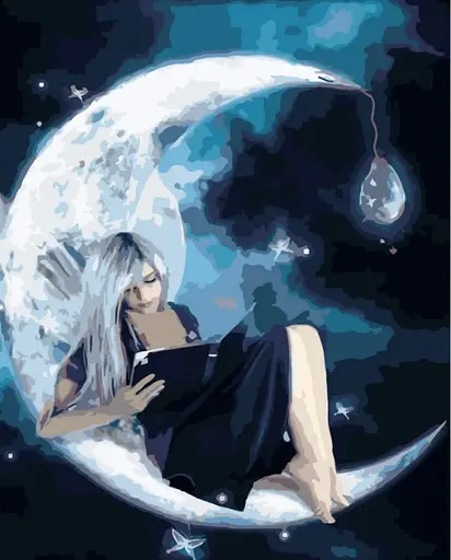 Набір для розпису по номерах Усамітнення на місяці, Strateg, 30x40 см, SS-6501