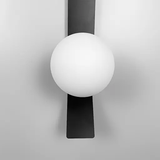 Бра із білим плафоном у чорному корпусі 40 см Арт. W 086/1 BK Line F - фото 2