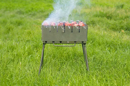 Розкладний розбірний мангал валіза дворівневий на 6 шампурів, Wood&Steel Чорний 82021 - фото 3