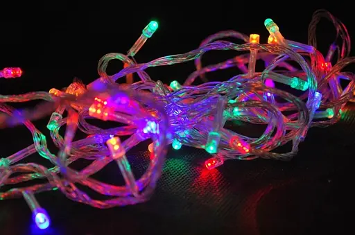 Гирлянда внешняя прямая 200 led RGB color (белый провод) 5мм 20м