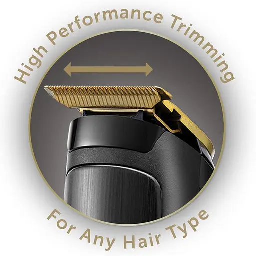 Триммер Remington T-Series, для бороды и усов, акум., роторный мотор, насадок-12, сталь, черный. - фото 4