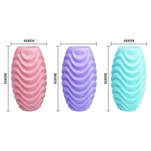 Яйце-мастурбатор текстуроване двостороннє силікон чоловічий аксесуар компактний рожевий - фото 6