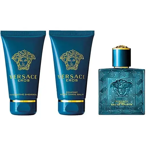 Подарунковий набір Versace Eros туалетна вода 50 мл бальзам після бриття 50 мл гель для душу 50 мл - фото 1