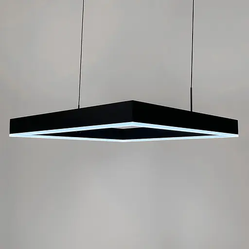 Чорна люстра із підвісним квадратом 80 см | Line F | Арт. MJ223-800 BK - фото 4