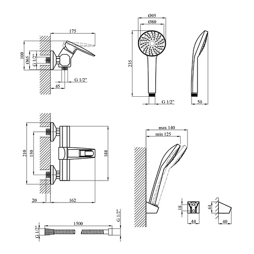Смеситель для душа Kroner KRM Kante - C050 (CV023583) - фото 6