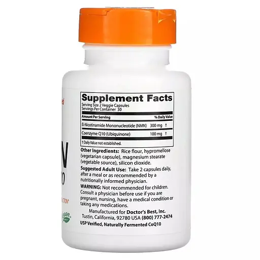 Антиоксидант Doctor's Best NMN + CoQ10, 60 вегакапсул - фото 2