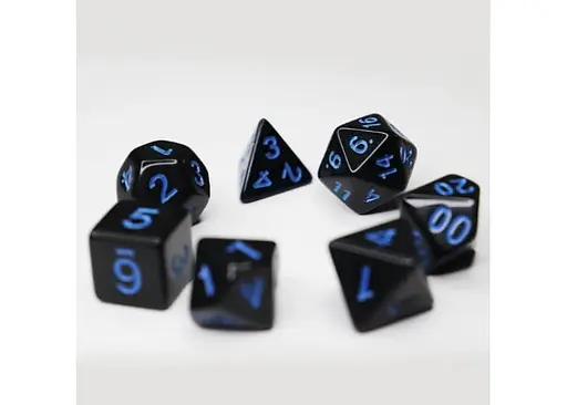 Набор кубиков Opaque 7 Dice Set - Black (w-blue) , 7 шт. (g7dopaq12) - фото 4