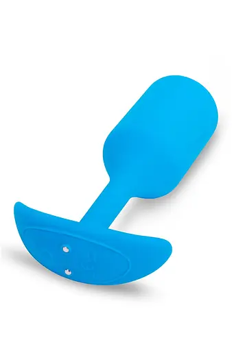 Анальна пробка B-Vibe Vibrating Snug Plug 3, 13.8 см (блакитна) - фото 5