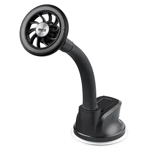 Тримач телефону автомобільний Brevia FlexArm MagRING із присоскою, гнучкий 163мм, магнітний Magsafe, чорний(48660) - фото 1
