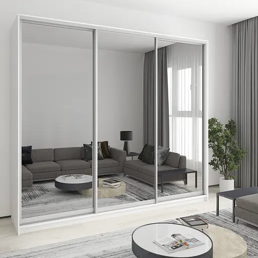 Шкаф-купе трехдверный MebelStar Комбо AL 3 Зеркала 270x60x240 см Аляска белый (MBS-2181)