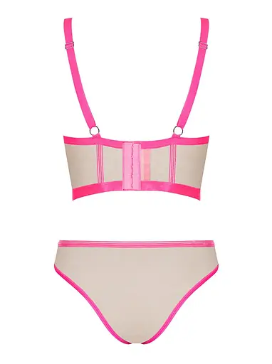 Комплект білизни Obsessive Nudelia S/M рожевий - фото 6