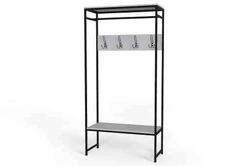 Вішалка модульна підлогова Ferrum-decor Треліс 14 180x90x38 чорний ДСП Білий 16мм (FRD-104343) - фото 3