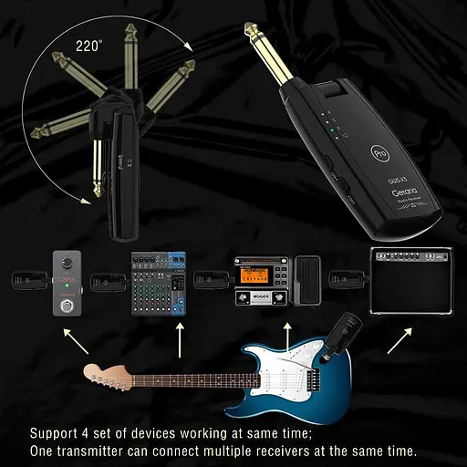 Бездротовий приймач Getaria Pro для гітари із супер низькою затримкою для бас-гітари - фото 6