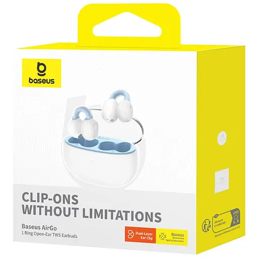 Бездротові TWS навушники Baseus AirGo 1 Ring Open-Ear (A00069201) Stellar White - фото 3