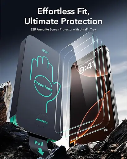 Захисне скло ESR 9H+ для iPhone 16 Pro, 3 шт. - фото 7