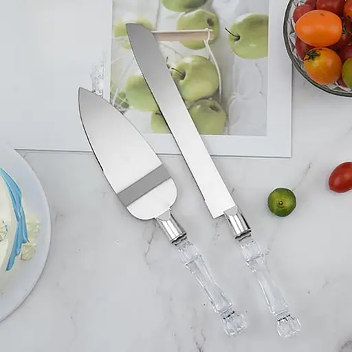 Набір ніж та лопатка для весільного торта з нержавіючої сталі 30.5 см, Kitchen Master 85820 - фото 3