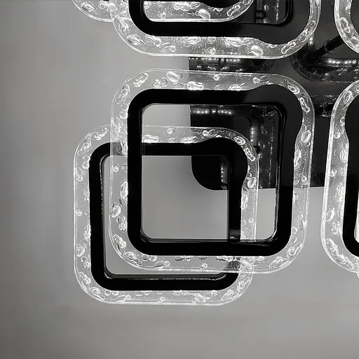 Люстра в чорному корпусі з прозорим акрилом | Арт. A 2517/4+4 XS BK | Line F - фото 2