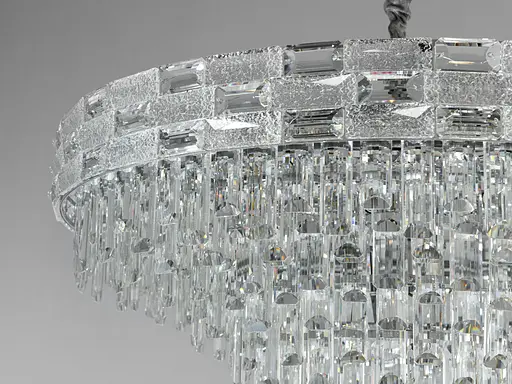 Перлина колекції 2024, новинка, срібна кришталева люстра на 19 ламп - фото 4