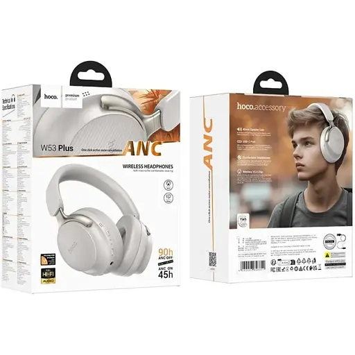 Беспроводные наушники Hoco W53 Plus Tone ANC BT headphones Gray - фото 2