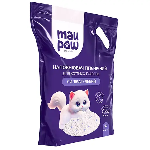 Наповнювач гігієнічний силікагелевий MAU PAW для котячих туалетів 10 л, 4.2 кг 1-8 мм (973576) - фото 2