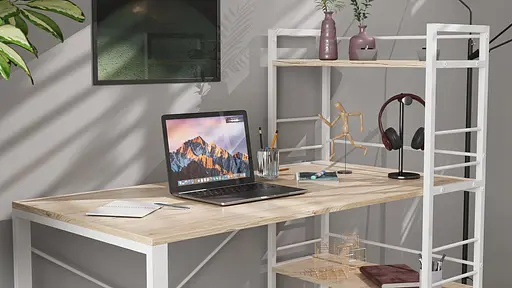 Письмовий стіл Ferrum-decor Серії Конект з етажеркою 75x120x60 білий ДСП Дуб Сан-Марино 16мм (FRD-104226) - фото 7