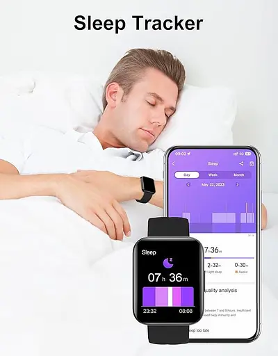 Розумний годинник (відповівши/скликаючи), 1,85" розумний годинник для чоловіків і жінок Цифровий годинник Фітнес-трекер - фото 5