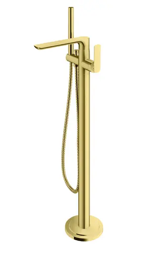 Смеситель для ванны Kohlman Experience Brushed Gold напольный QF1165E-GDB Золотой - фото 1