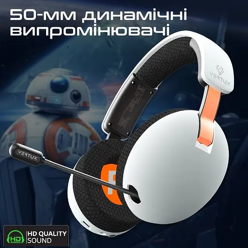 Навушники бездротові Vertux BB-8 білі - фото 4