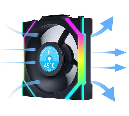 Вентилятор Lian Li Uni Fan SL Wireless LCD 120-3 Black (G99.12SLLCD1W3B.00) - фото 5