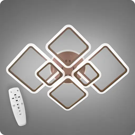 Люстра світлодіодна 517 Dlight 3color з пультом 150Вт Коричневий (01813) - фото 1