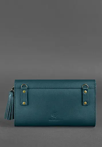 Шкіряна жіноча сумка Еліс зелена - фото 4