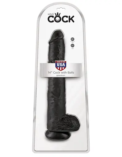 Фаллоимитатор King Cock 14" With Balls 37 см черный - фото 5