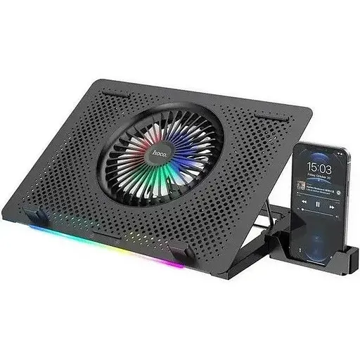 Охлаждающая подставка для ноутбука HOCO DH11 с подсветкой RGB - фото 1