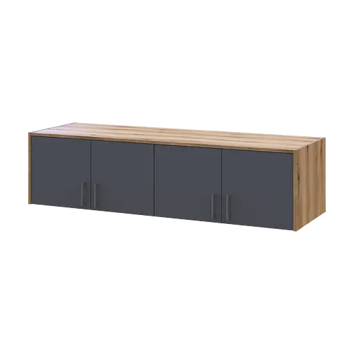 Антресоль Doros Ронді Дуб Артізан/Графіт 4 ДСП 160х52х41 (80737832)