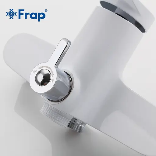 Смеситель для ванны длинный гусак белый/хром Ø35 Frap 1/10 F2245 Белый - фото 2