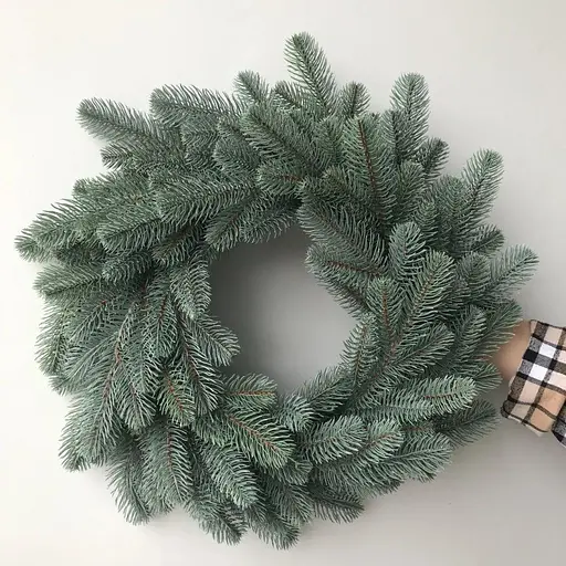 Різдвяний вінок із хвої Преміальний литий 45 см (Блакитний) - фото 2