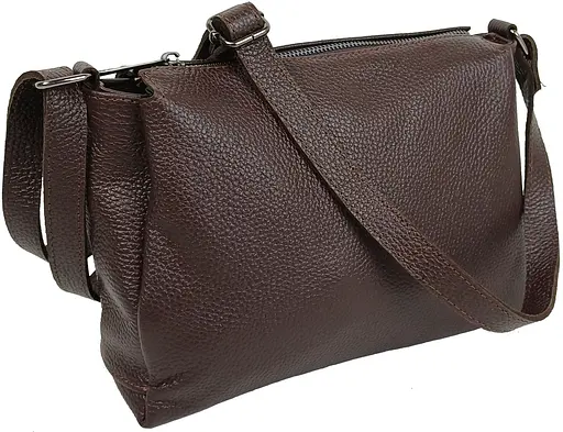 Женская кожаная сумка на плечо Borsacomoda темно-коричневая sum0028720 - фото 2