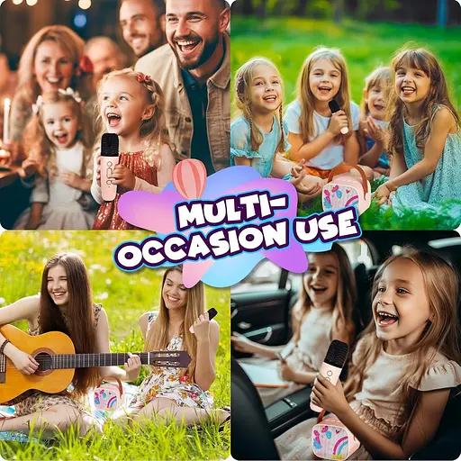 Дитяча караоке-машина, портативний Bluetooth-динамік з бездротовим мікрофоном - фото 7