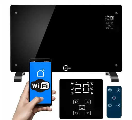 Конвекторний обігрівач Carruzzo Q20F1 2в1 2500W Wi-Fi Smart Black - фото 2
