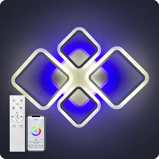 Люстра світлодіодна 517 Light 3color з пультом 96Вт Білий (01719) - фото 12