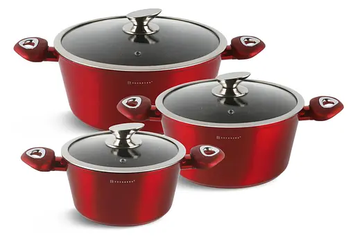 Набор кастрюль Edenberg EB-7421 8 предметов красный - фото 2