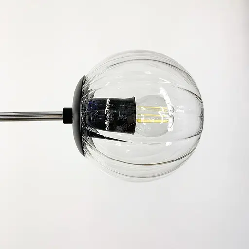 Люстра стельова в хромованому корпусі на 8 прозорих плафонів Ø 85 см | Арт. 51797/8 CH+BK+CL | Line F - фото 2