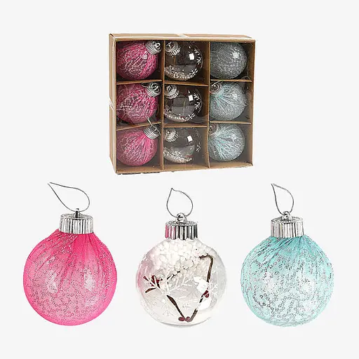 Новорічні прикраси 9 штук C67515