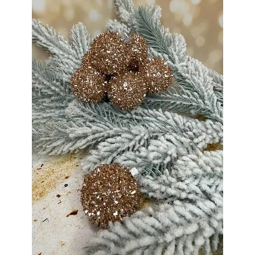 Набір ялинкових куль Їжачок 40 мм елегантний святковий 8 шт Шампань - фото 1