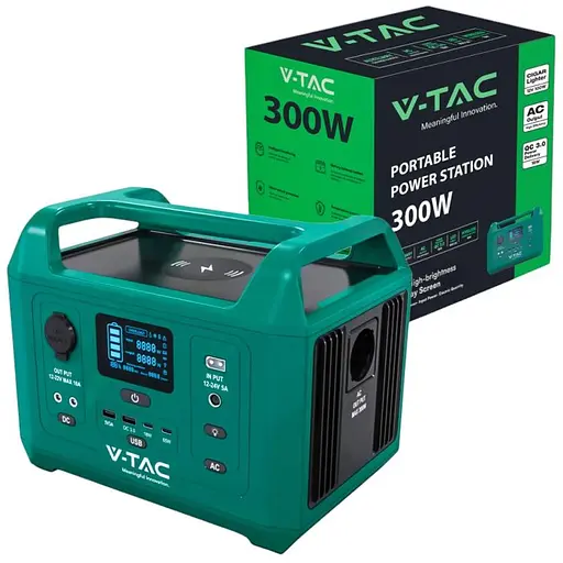 Портативный источник питания V-TAC VT-303N, 300W, LiFePO4 (IRF32135 19.2V 15Ah/288Wh) (249х171.5х208) 4.3kg - фото 2