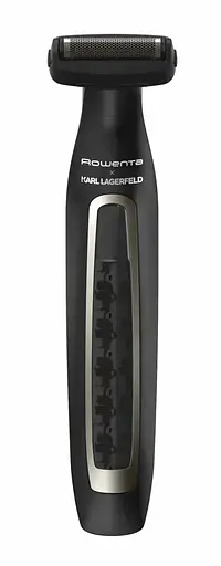 Триммер Rowenta Karl Lagerfeld Forever Sharp, для бороды, усов, акум., роторный мотор, насадок-4, титан.напил., черный - фото 4