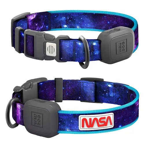 Нашийник для собак з підсвічуванням Waudog LED NASA21 Type-C M-L Ш 25 мм Д 41-62 cm
