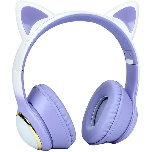 Наушники AKZ65, Bluetooth с ушками, до 10 метров, FM-радио, TF-слот, 32 Ом, 20 Гц – 20 кГц, фиолетовые
